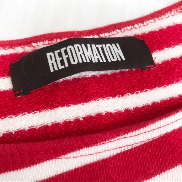 Reformation Red and White Amelie Dress Sz S - Picture 5 of 8